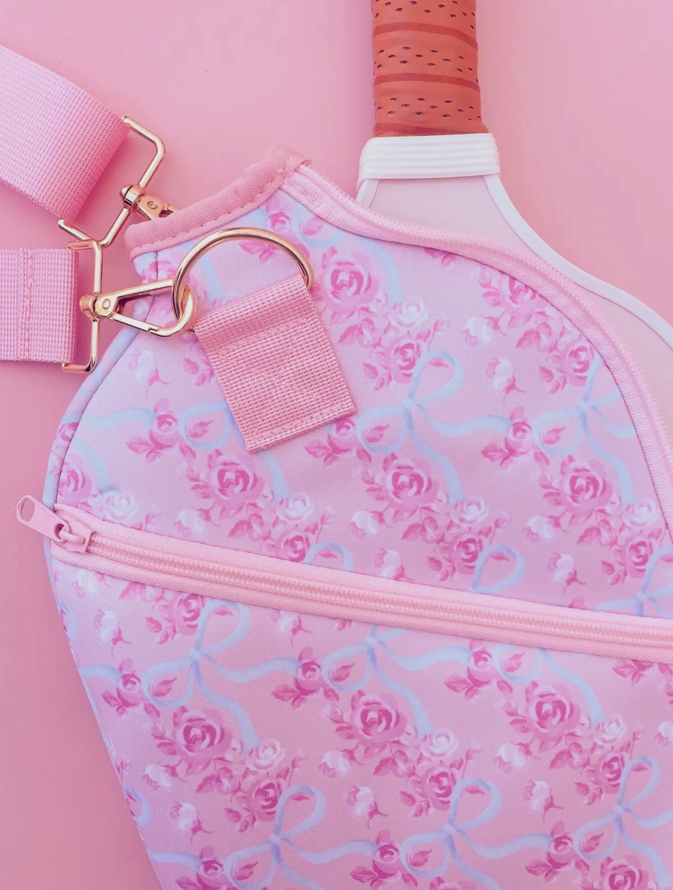 Watercolor Floral Bow Pickleball Paddle Bag & Cover