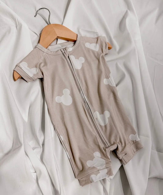 Beige Mouse Bamboo Baby Romper
