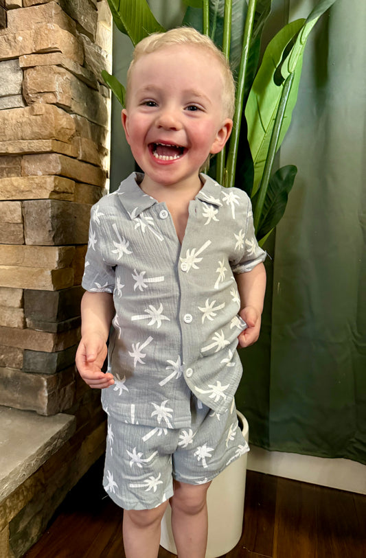 Linen Palm Trees Set