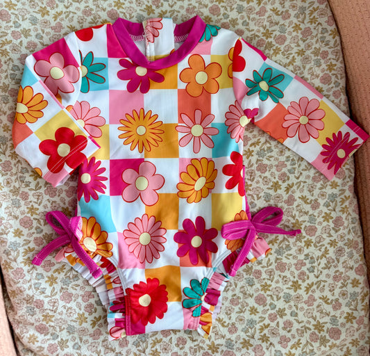 Retro Floral One Piece Swimsuit