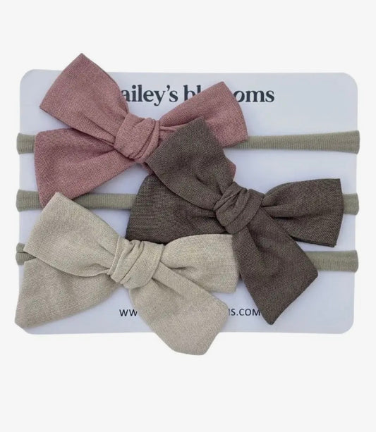 3-Piece Linen Nylon Headbands