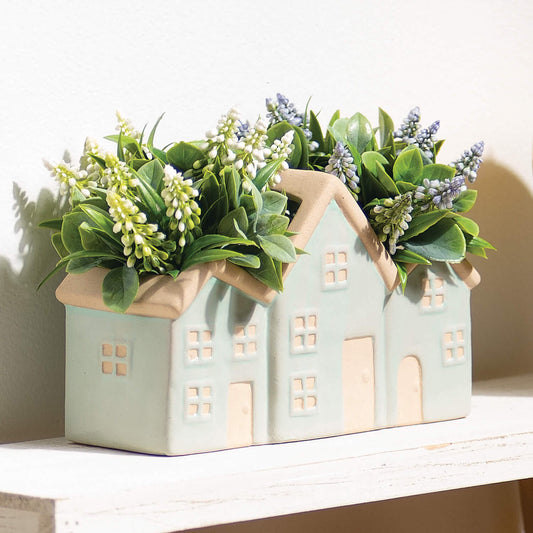 Mint Green Triple House Planter