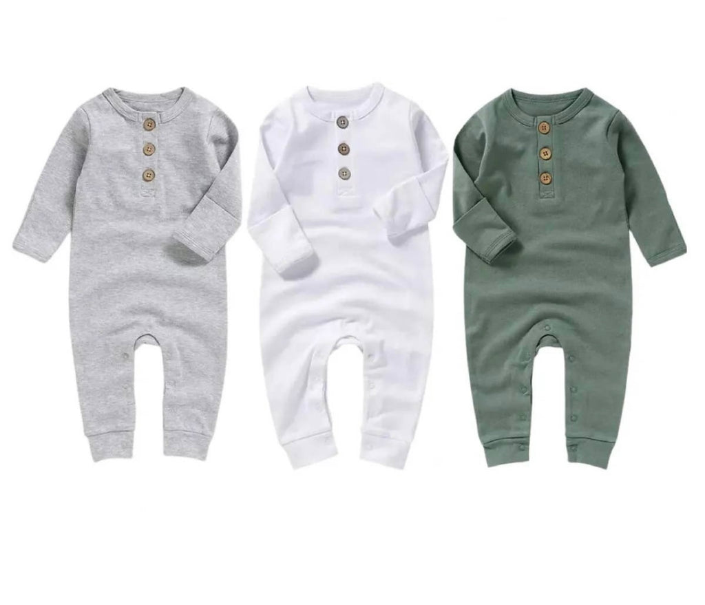 Declan Organic Baby Button Down Romper