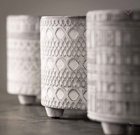 Gray Geometric Pots
