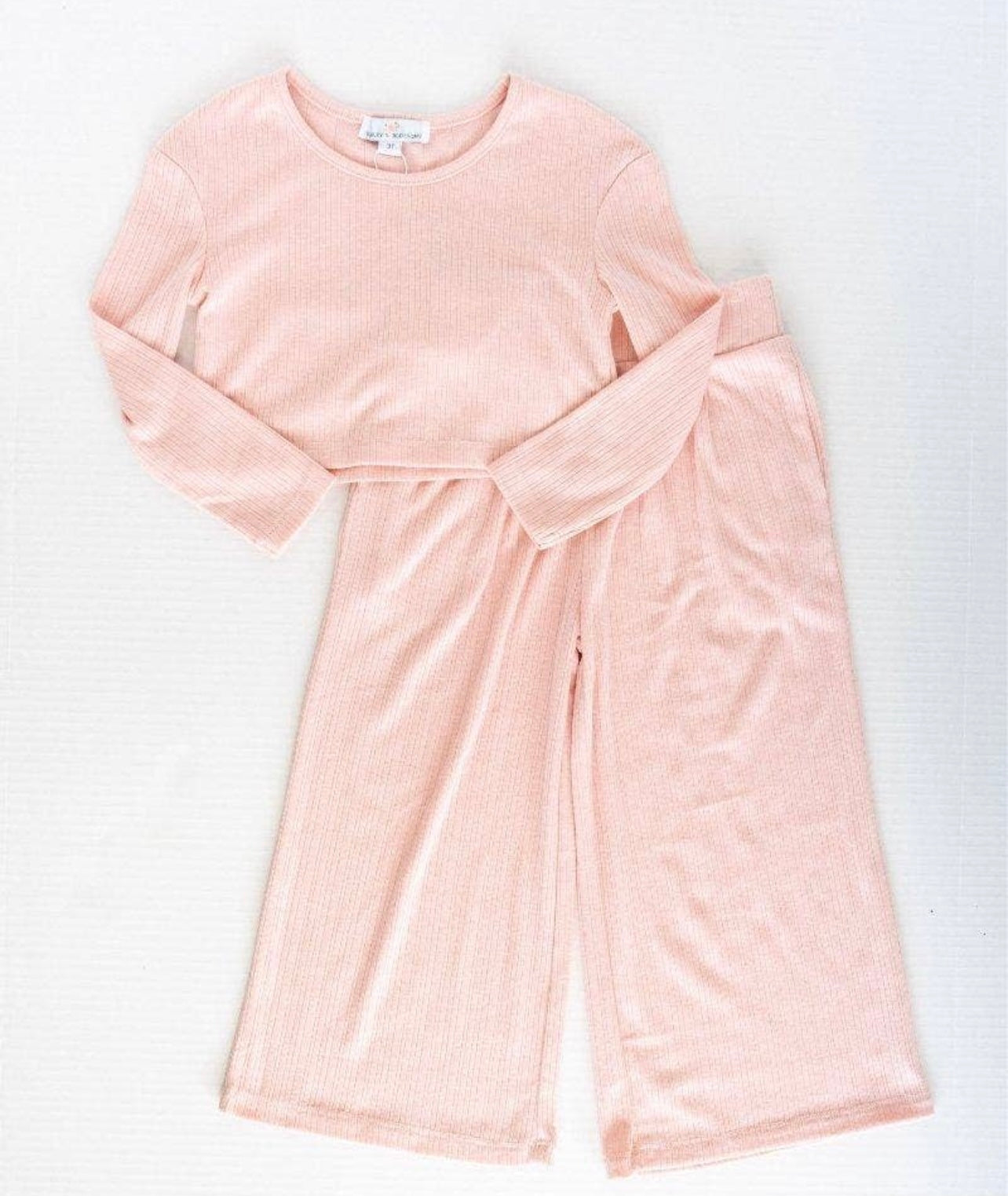 Pink Icing Leann Cropped Long Sleeve Lounge Set