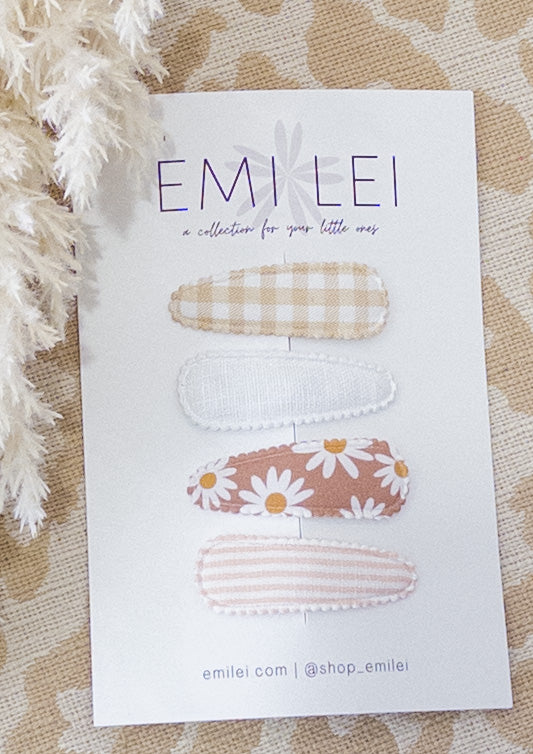 Fabric Hair Clip Snap Barrettes