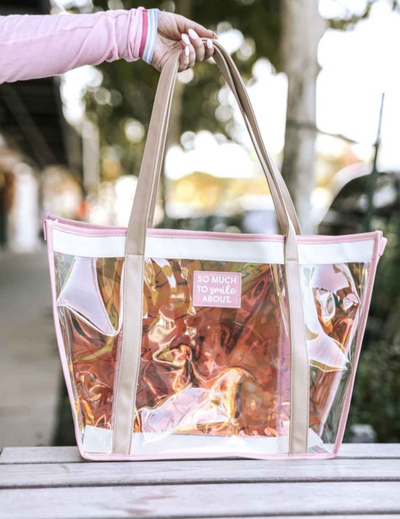 Pink Iridescent Tote-So Much To Smile About