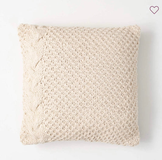 Ecru Cable Knit Pillow