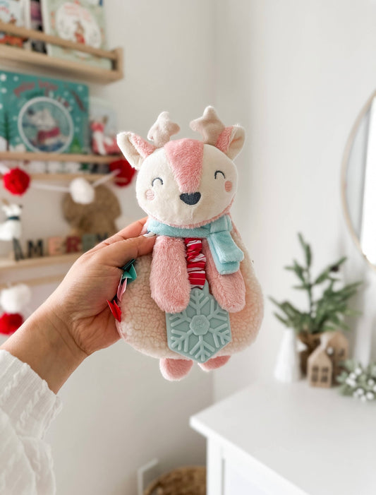 Holiday Pink Reindeer Lovey