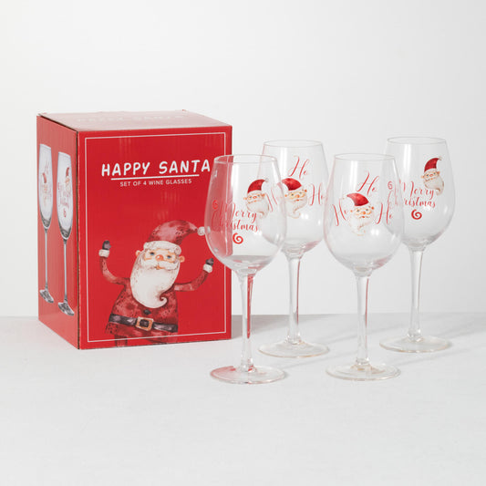 Santa Wine Glasses