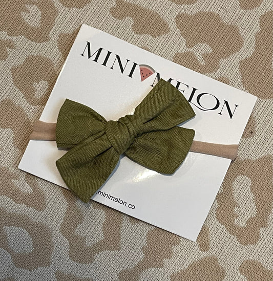 Olive Dainty Simple Bow