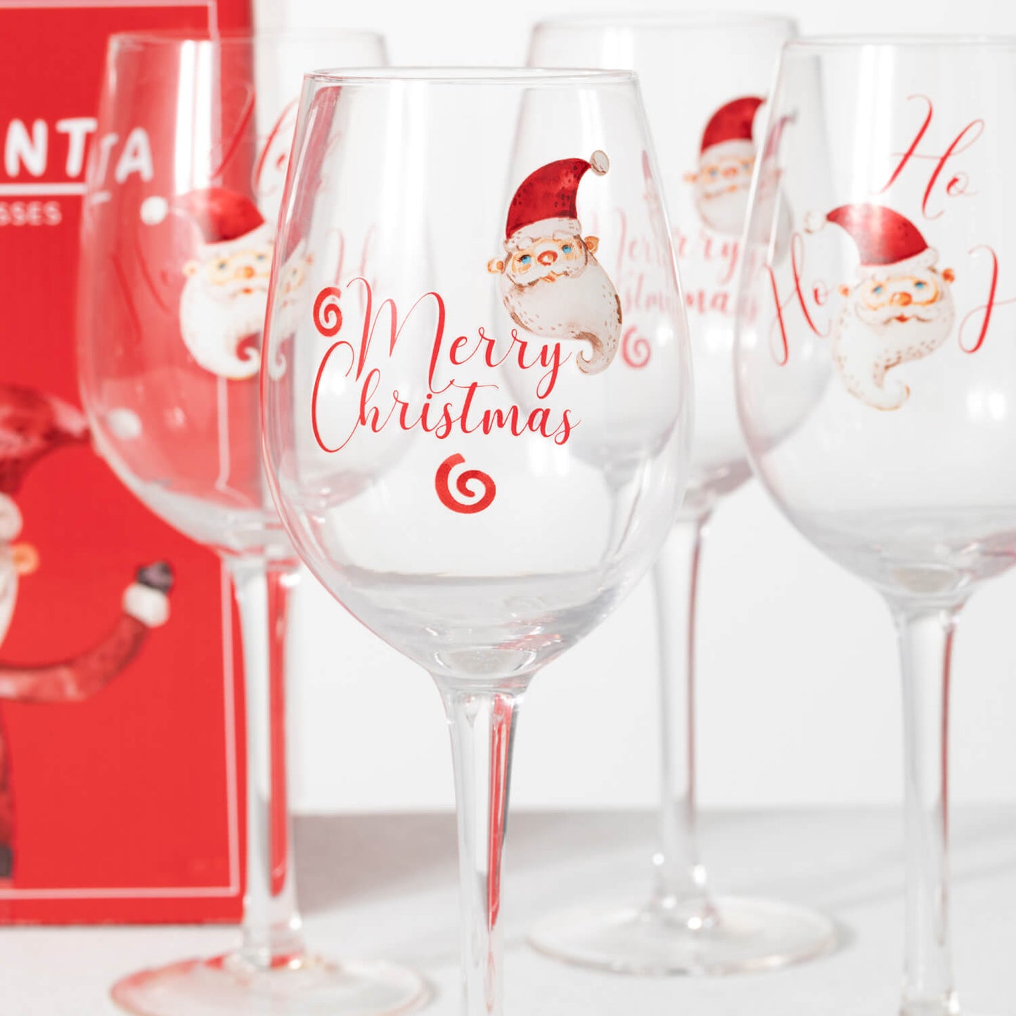 Santa Wine Glasses
