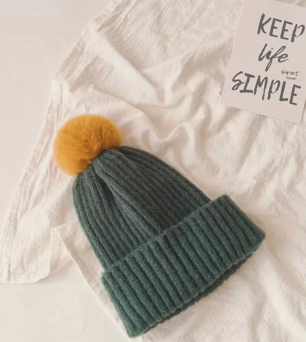 Winter Pom Pom Beanie Hat