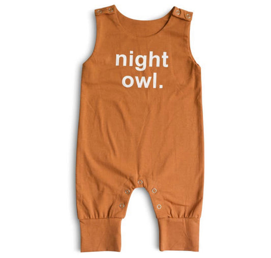 Orange Night Owl Romper