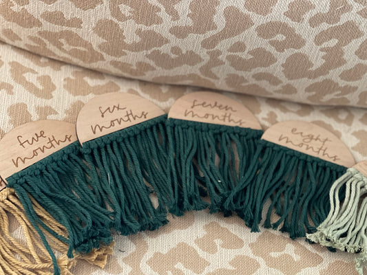 Macrame Baby Monthly Milestone Markers