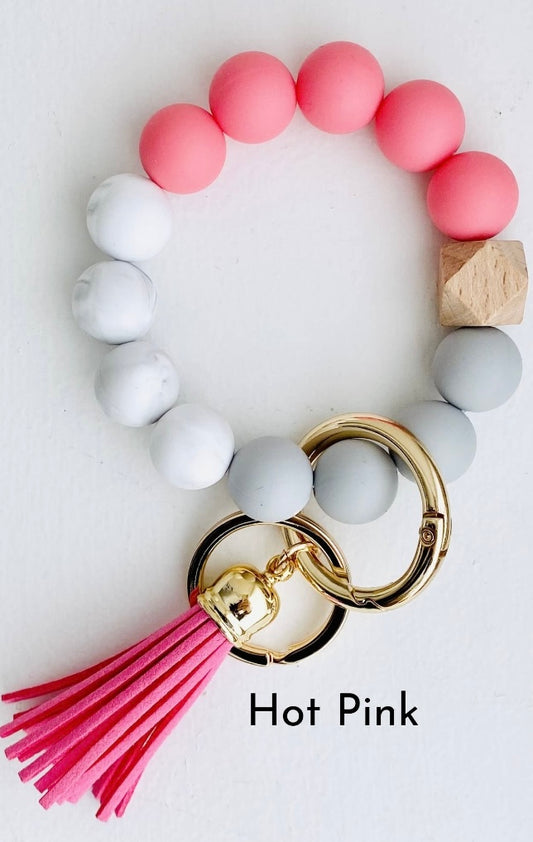 Silicone Bead Bangle Keychain