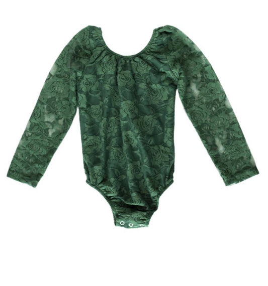 Lana Pine Green Lace Leotard
