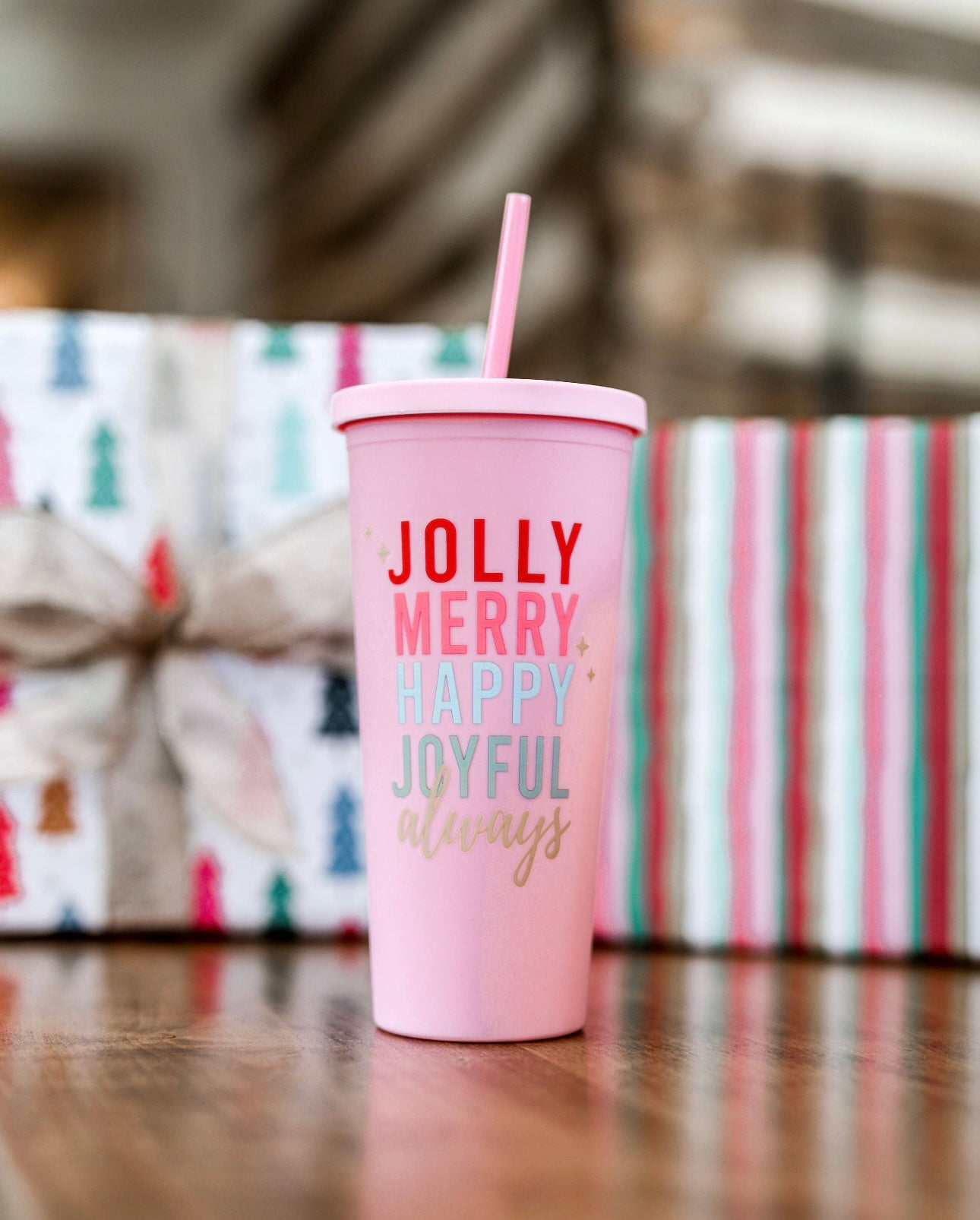 Jolly Merry Happy 22oz Matte Tumbler
