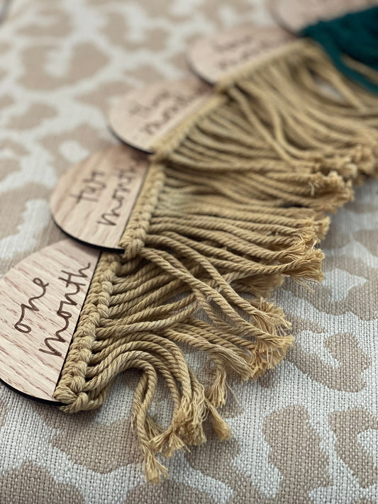 Macrame Baby Monthly Milestone Markers