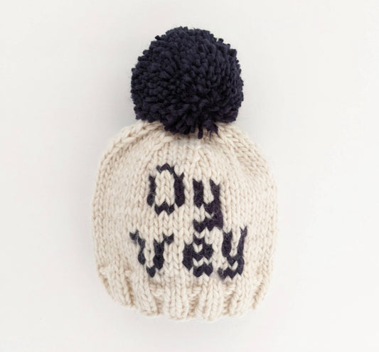 Oy Vey Hand Knit Beanie Hat