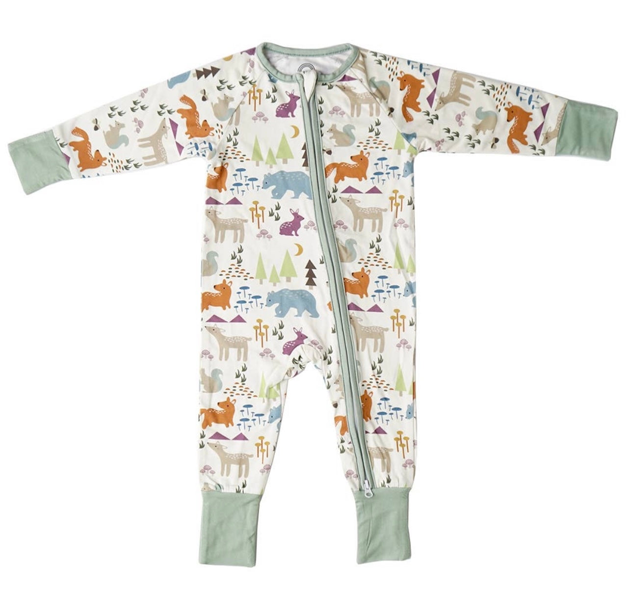 Forest Friends Animal Bamboo Baby Convertible Footie PJs