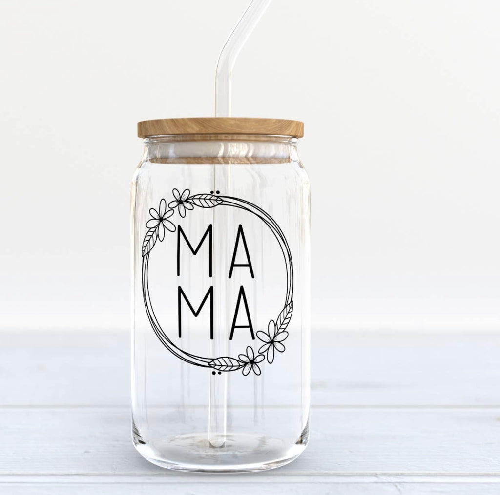 Mama 20oz Glass Beer Can Cup