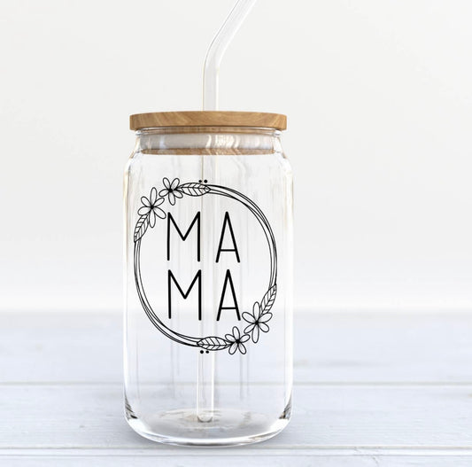 Mama 20oz Glass Beer Can Cup