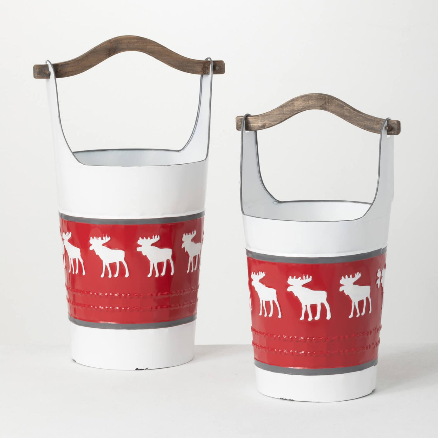 Reindeer Metal Bucket