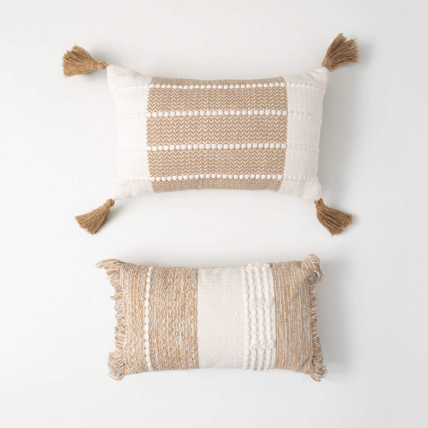 Two Toned Natural Pillows