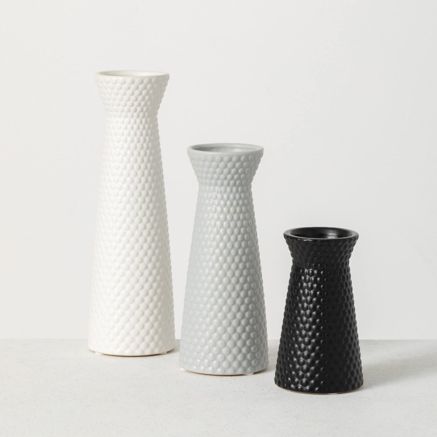 Embossed Wide Mouth Vases