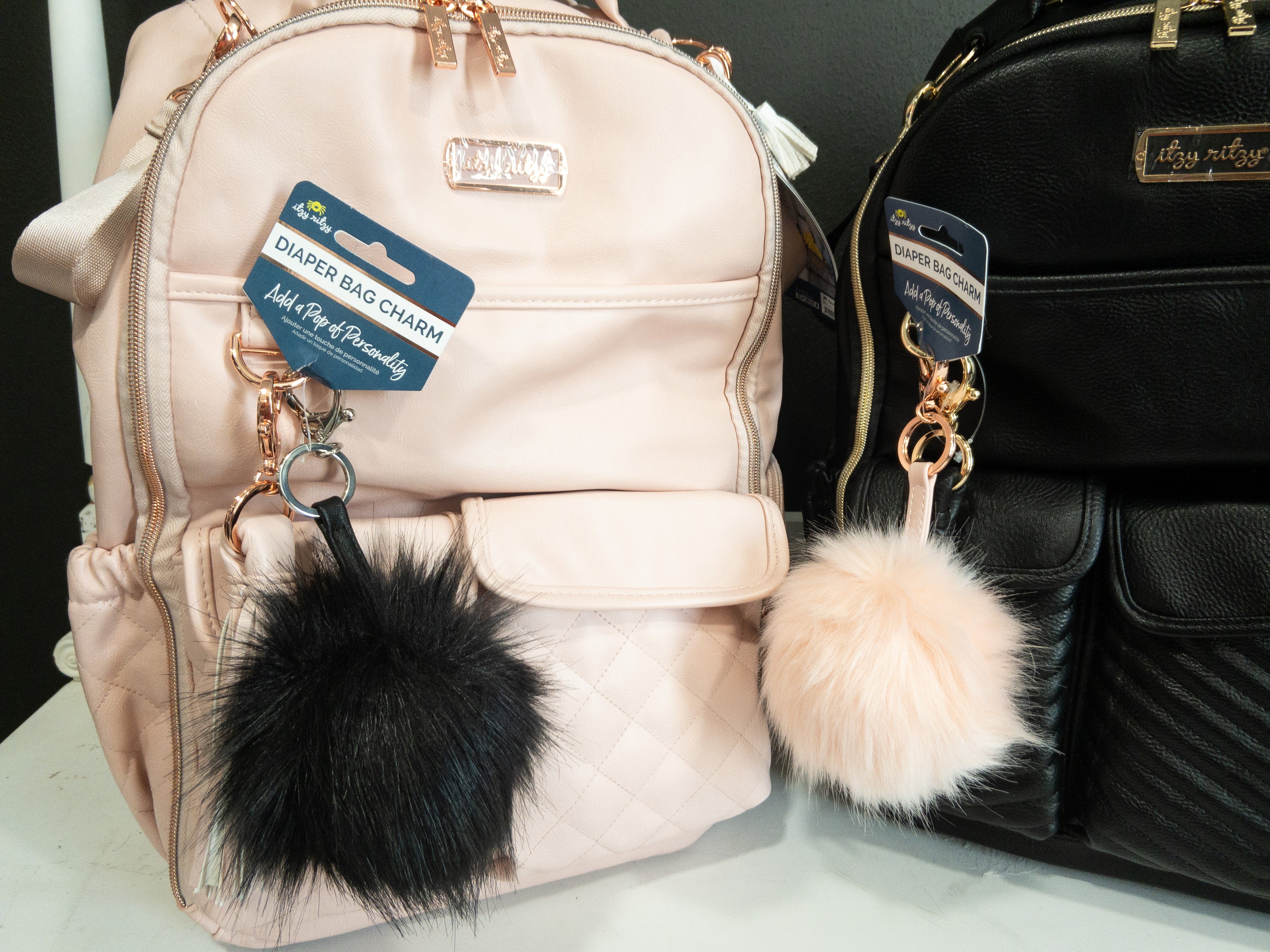 Pouf Diaper Bag Charm Keychains