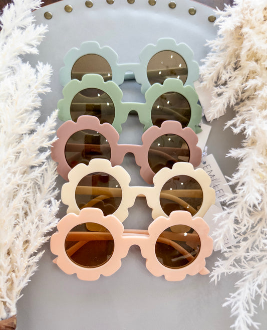 Kids Flower Frosted Sunglasses