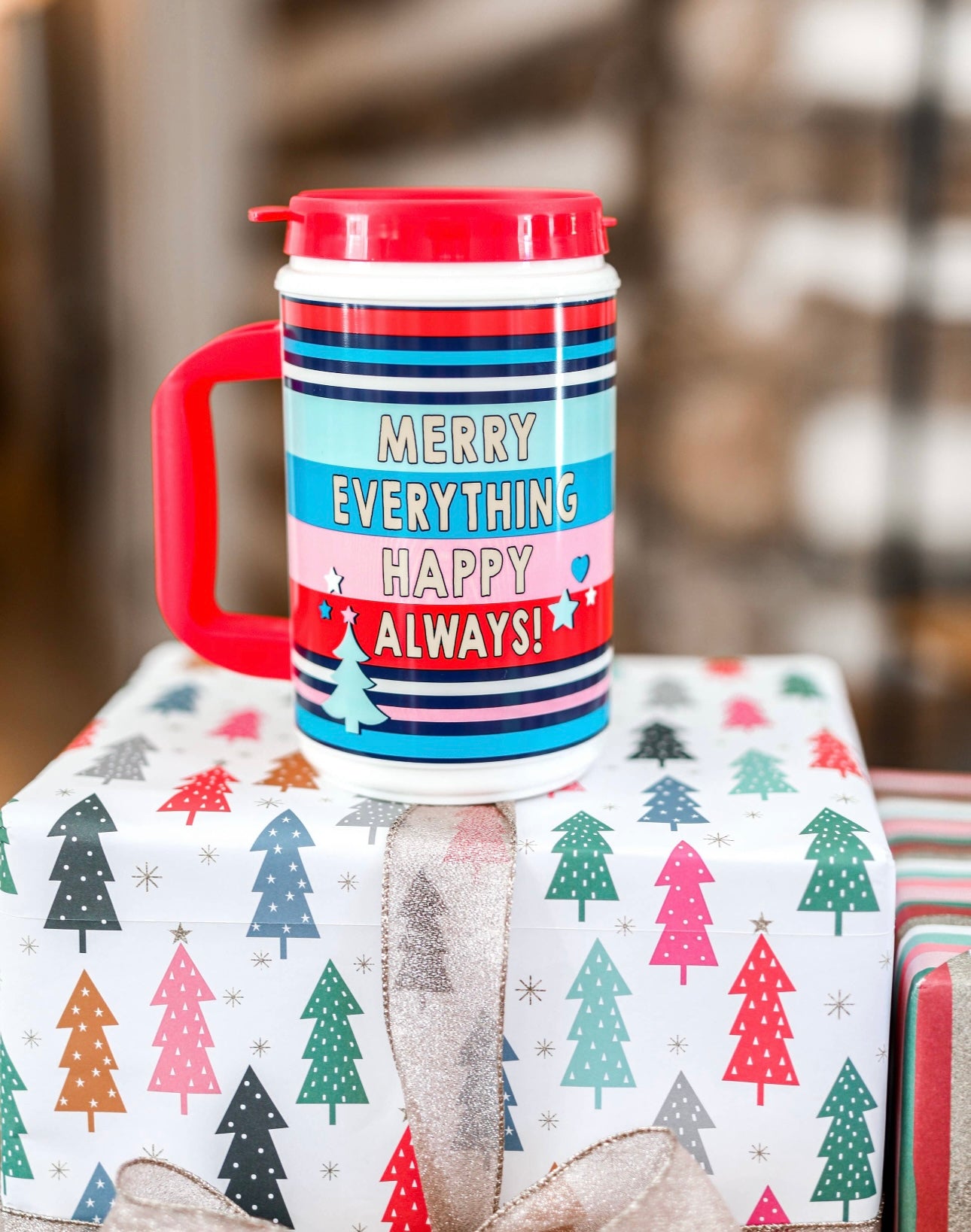 Merry Everything Happy Always Striped Thermo Jug
