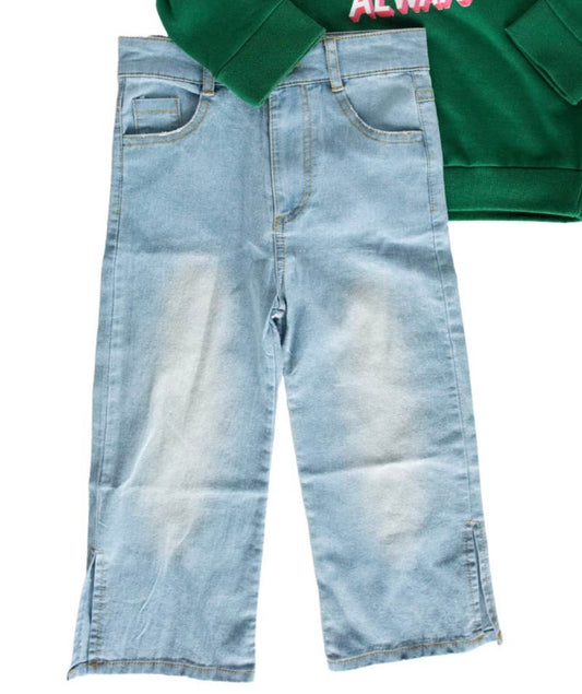 Nessa Light Wash Split Hem Jeans