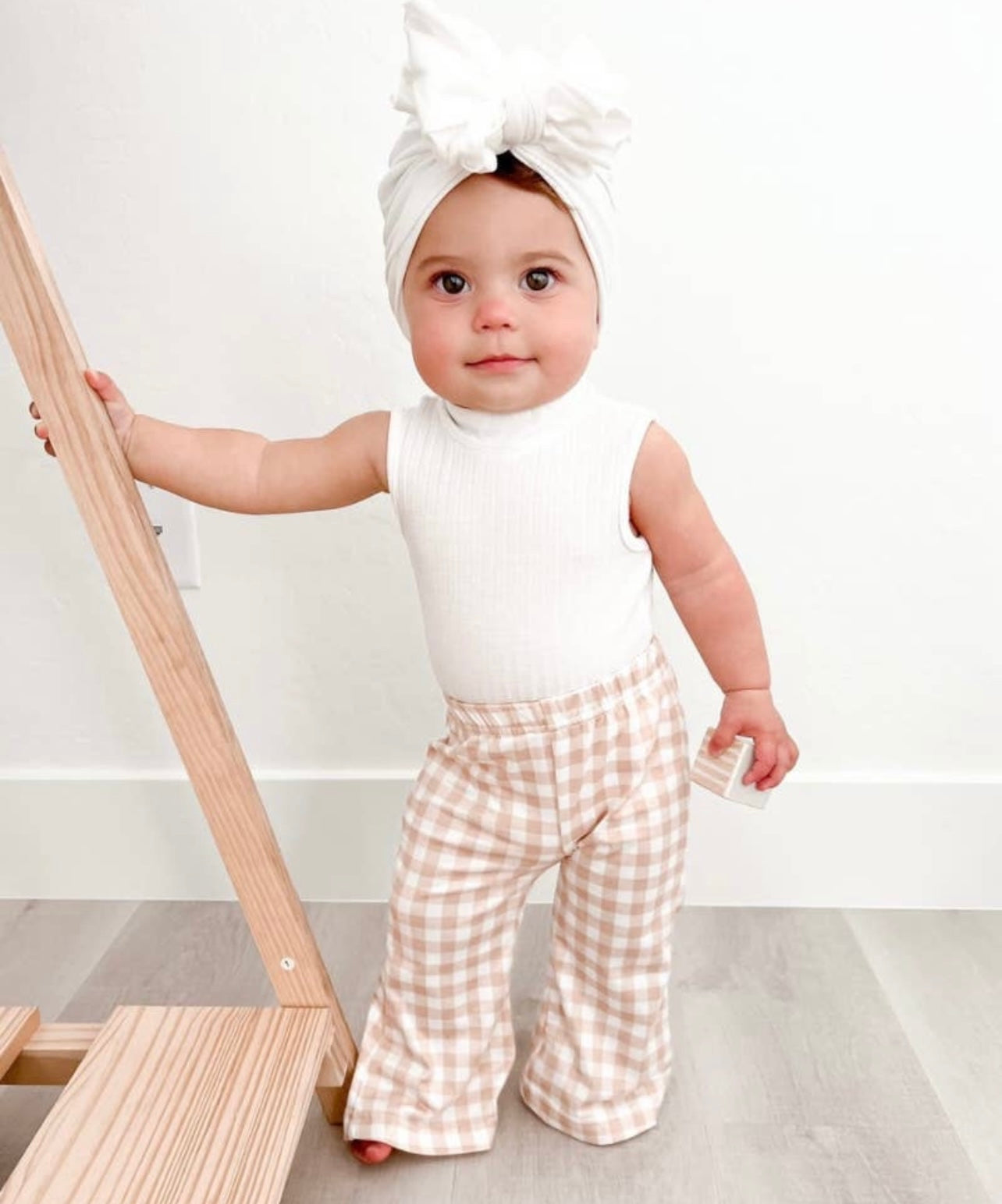 Blakely Boho Sandrift Buffalo Plaid Bell Bottoms