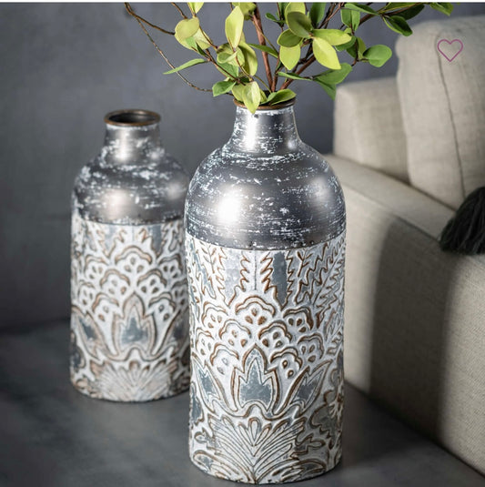 Metal Baroque Printed Vases