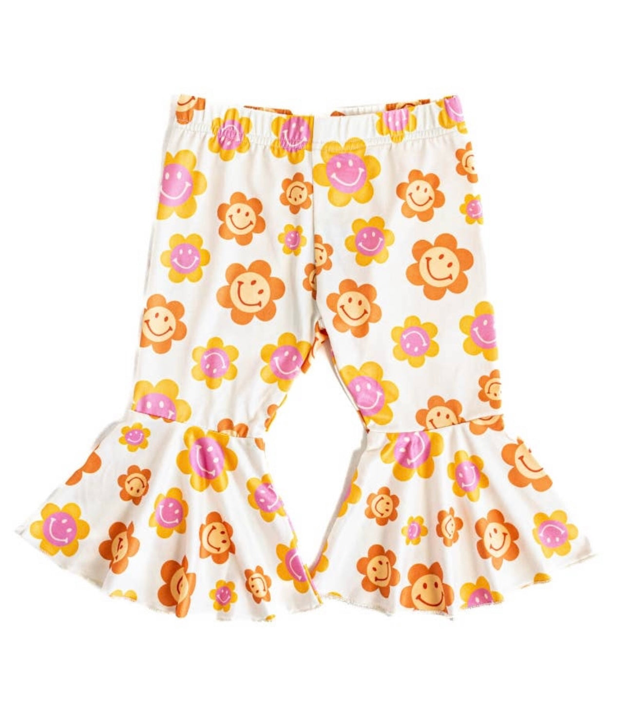 Lina Far Out Floral Pleated Bell Bottoms