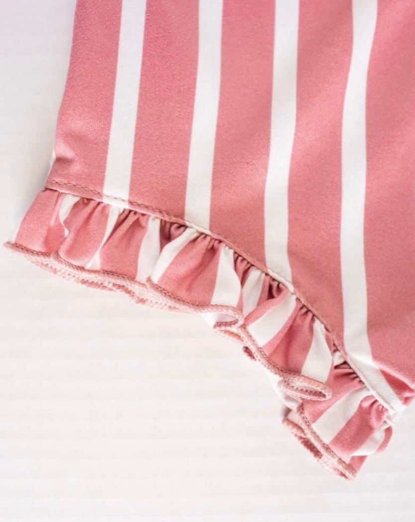 Mauve+White Stripes Belle High Waisted Bloomers