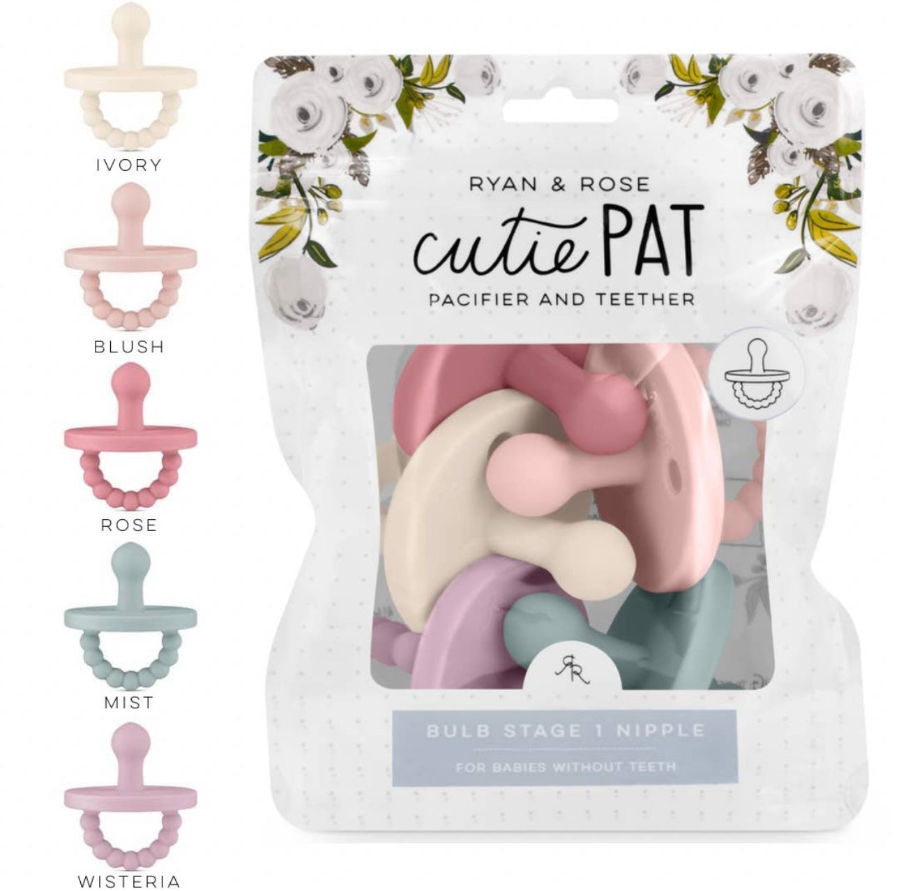 Ryan and Rose Cutie Pat Pacifier and Teether Sets