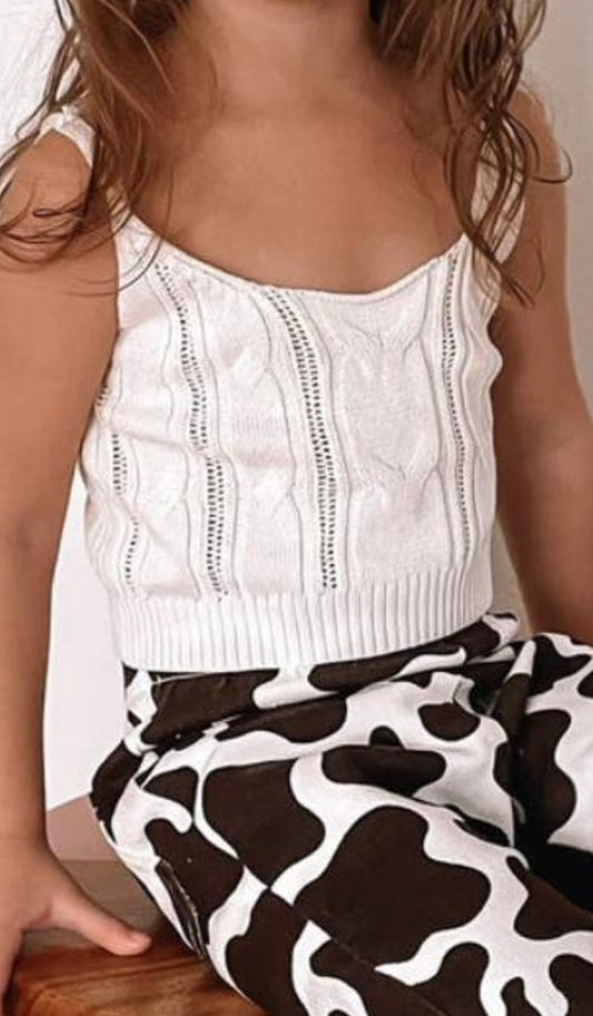 Ezra Ivory Cable Knit Tank