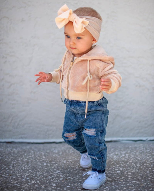Tammie Almond Drop Shoulder Teddy Hoody