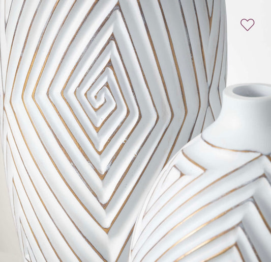 Gold Brushed Patterned Vases