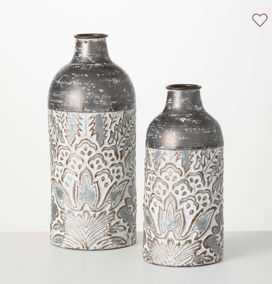 Metal Baroque Printed Vases